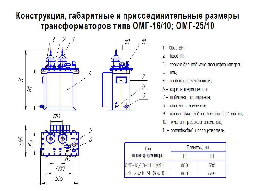 Трансформатор ОМГ-16/10-У1(УХЛ1)